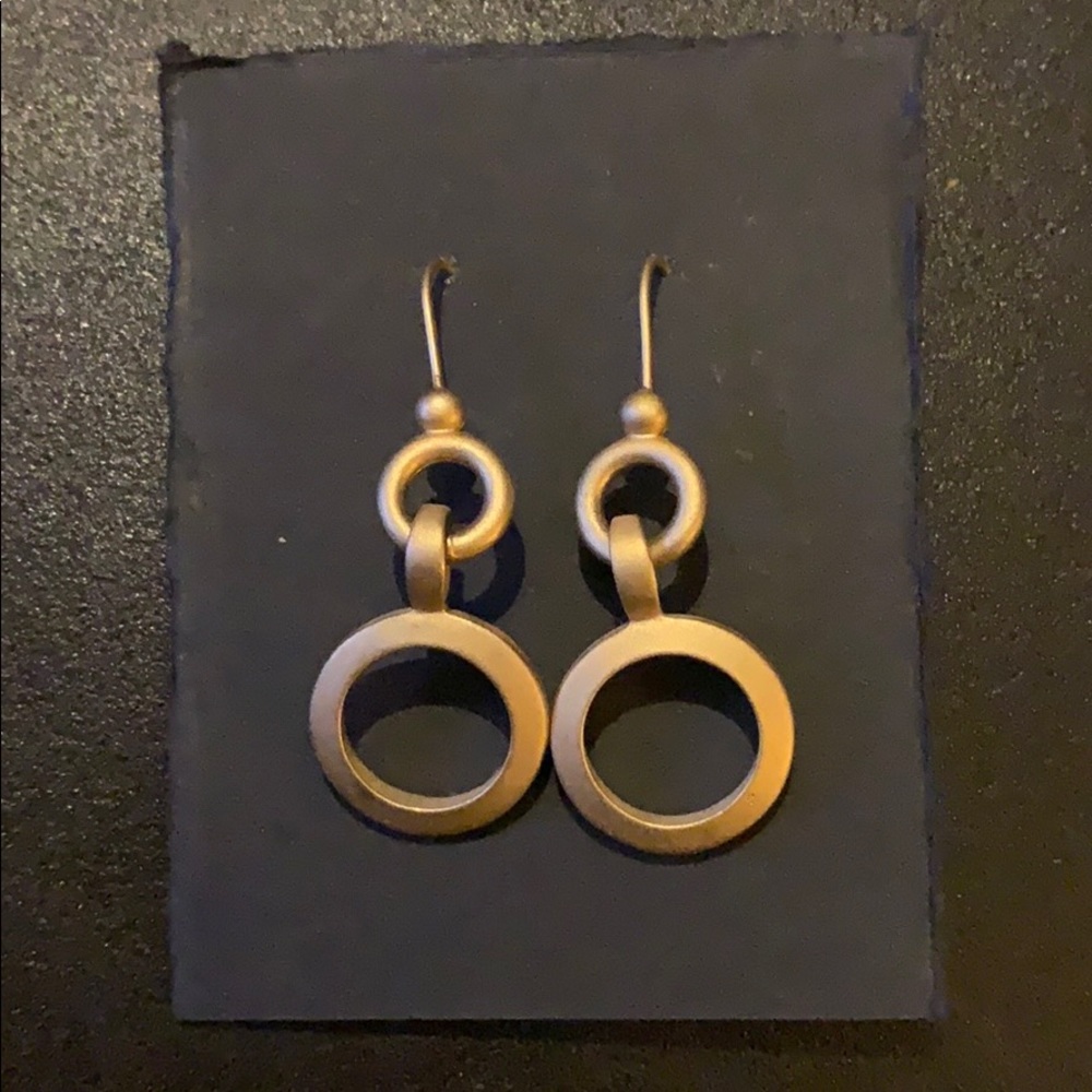 Gold colored circle earrings